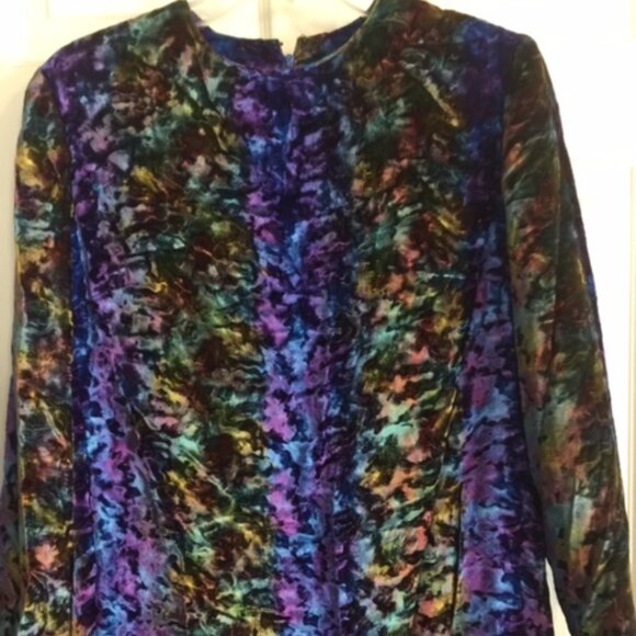 Vintage Crushed Velvet Dress Size S/M - Picture 3 of 6